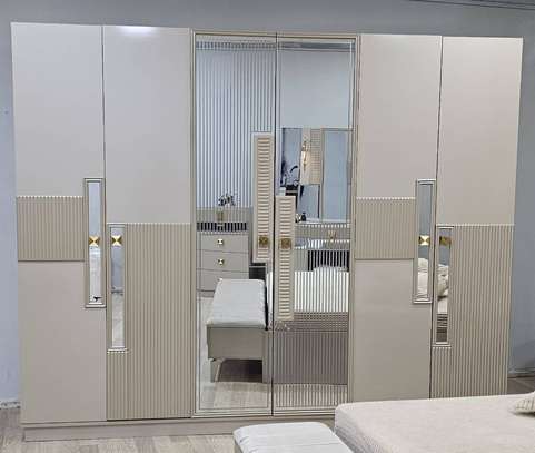 CHAMBRE A COUCHER ARMOIRE 6BATTANTS 6PIECES BEIGE BAMBI image 3