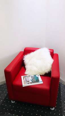 Fauteuil en Cuire Rouge image 1