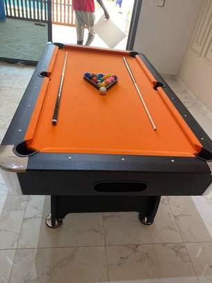 Table de billard bois orange vif standard image 1