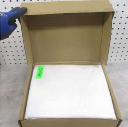 Ensemble de draps 6 pièces blanc queen size grand lit double image 7