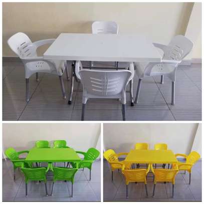Table à Manger 6 chaises Plastique image 1