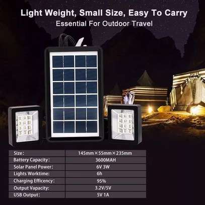 Panneau solaire rechargeable EP-05 6V 3W et 2 lampes LED image 2