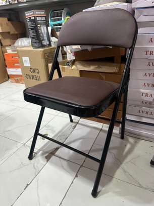 Chaise pliante noire rembourrée métal solide image 4