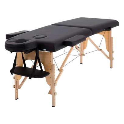 Table de massage pliante bois noir avec appui-tête image 2