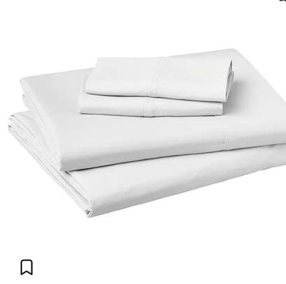 Ensemble de draps 6 pièces blanc queen size grand lit double image 4