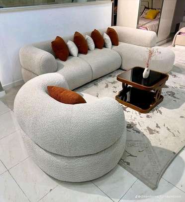 Salon angle  7places en semi cuir image 4