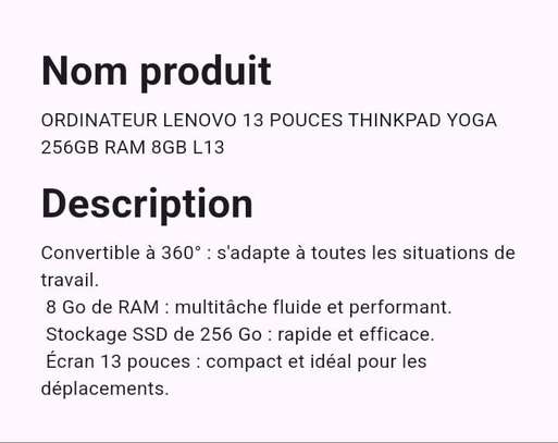 Lenovo Thinkpad Yoga 8 Go - 256 SSD image 3