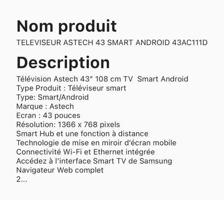 Télévision ASTECH smart Android 43 ’’ 108 cm image 5