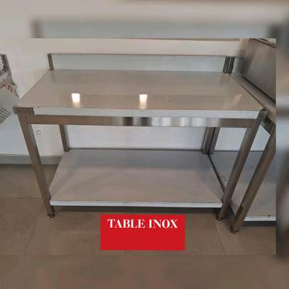 Table inox professionnelle grande surface stable image 3