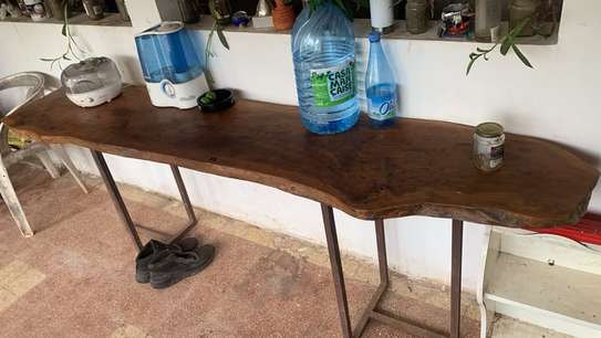 Bureau bois massif console polyvalente image 2