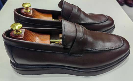 Chaussures cuir noir ou mocassin élégant semelle cuir image 6
