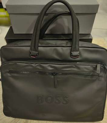 Boss sacoche ordinateur noir similicuir compartiments image 5