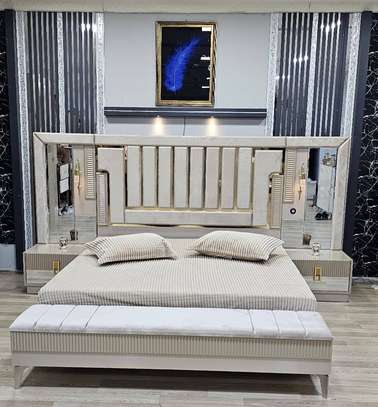 CHAMBRE A COUCHER ARMOIRE 6BATTANTS 6PIECES BEIGE BAMBI image 5