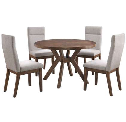 Table à manger ronde 4 personnes + 4 chaises image 1