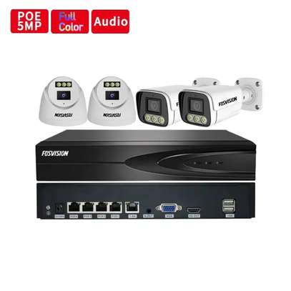 KIT 4 CAMERAS IP + NVR  FOSVISION (5MP)  + DISC 500GB image 1