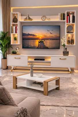 Ensemble table tv et table basse haut standing image 4