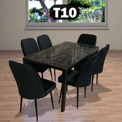 TABLE A MANGER 6PLACES 80X140 METAL NOIR T10 image 1