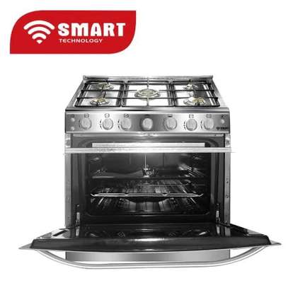 CUISINIERE SMART TECHNOLOGY 5FEUX 80X60 A GAZ ROTISSEUR INOX image 2