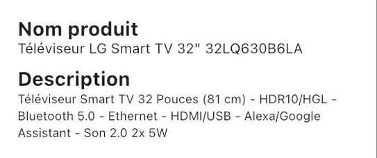 Téléviseur lg smartv 32 32LQ 630B6LA image 7