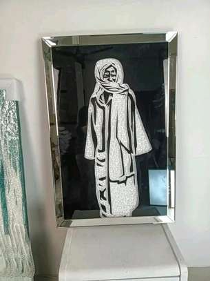 Tableau Serigne Touba Cadre Miroir en Cristal  (90x60 cm) image 1