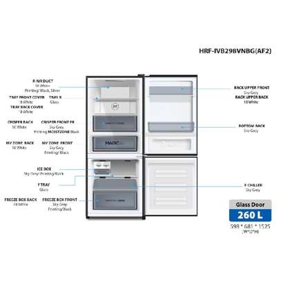REFRIGERATEUR HAIER COMBINE 3TIROIRS NOIR HRFIVB298VN image 5