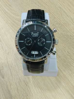 Piaget Montre Quartz Cuir Noir et Marron Chronographe image 5