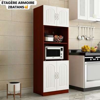 Étagère armoire 2 battants en bois - Console en bois laqué image 2