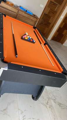 Table de billard bois orange vif standard image 2