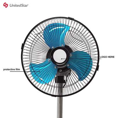 Ventilateur sur pied bleu noir electrique image 3