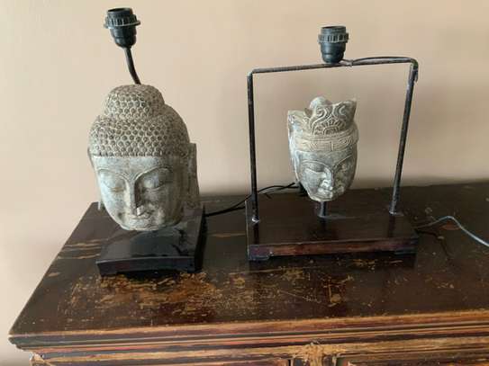 A vendre deux Lampes Bouddha Zen en pierre  Gris Clair image 2