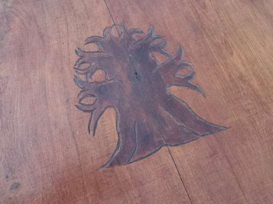 TABLE RONDE BOIS MASSIF - x3 CHAISES image 5