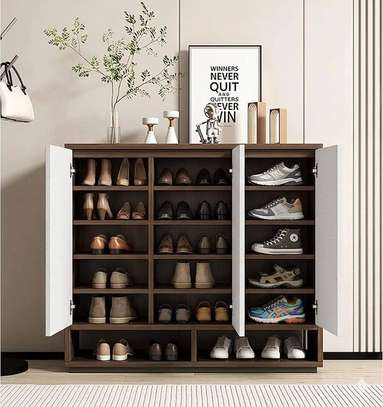 Armoire à chaussures de rangement en bois image 2