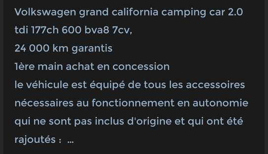 Camping car Volkswagen grand california tdi image 2