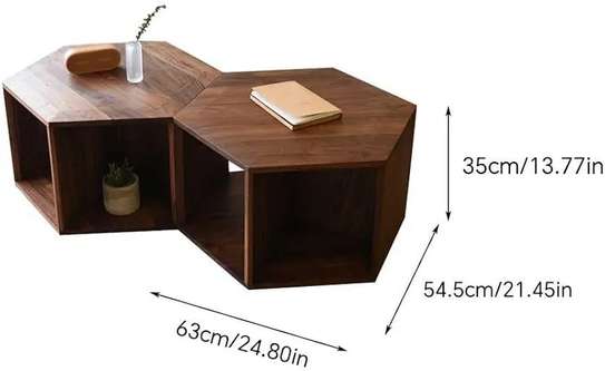 Table basse bois massif  avec rangement image 3