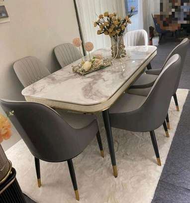 F6031 ensemble table 150cm + 6 chaises bois chromé image 3