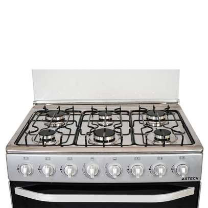 CUISINIERE ASTECH 6FEUX 80X60 A GAZ AVEC FOUR A GAZ INOX m image 3