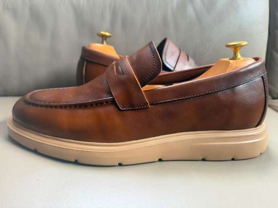 Mocassin cuir marron confortable semelle épaisse image 13