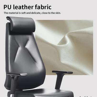 Chaise bureau ergonomique cuir noir dossier haut image 6