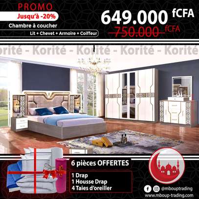 Ensemble chambre 6 pièces design moderne blanc image 9