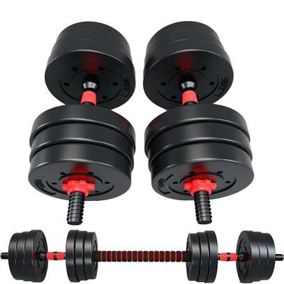 Haltères 30kg réglables noirs avec barre de connexion image 2