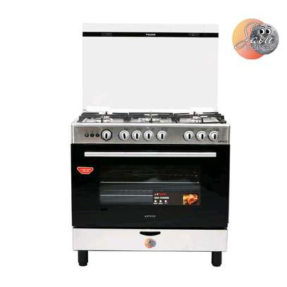 CUISINIERE ASTECH 5FEUX 90X60+FOUR A GAZ FULL OPTION GRIS image 5