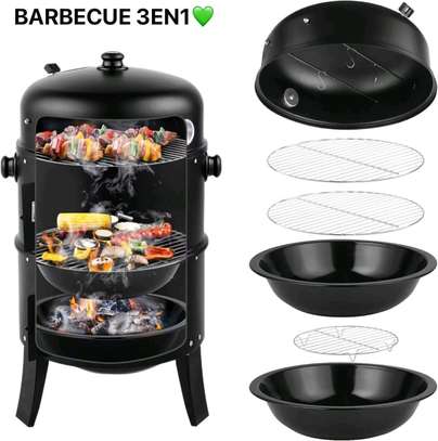 Barbecue à Charbon & Fumeur 3-en-1 – BBQ Gril image 3