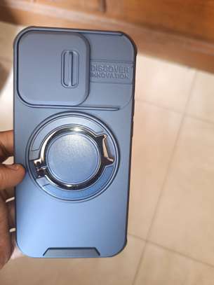 Coque téléphone bleu avec support rotatif et protection image 3