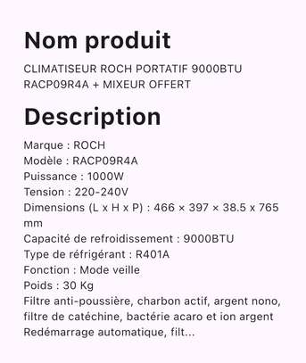 Climatiseur roch image 5