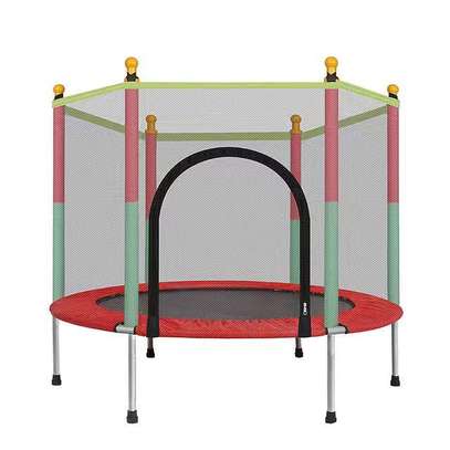 Trampoline 140 cm rouge et noir avec filet sécurité image 5