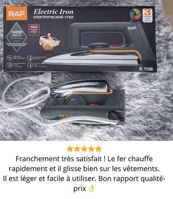 Fer à Repasser Electrique RAF 1600W – Semelle Lisse image 12