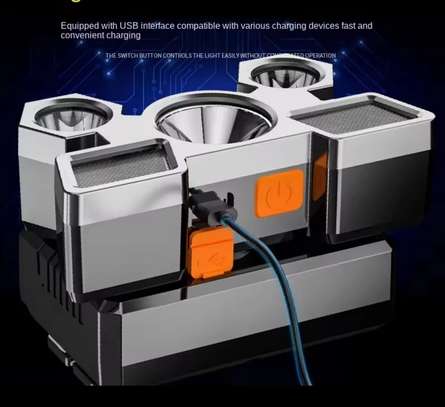 Lampe frontale LED rechargeable USB noire orange image 3