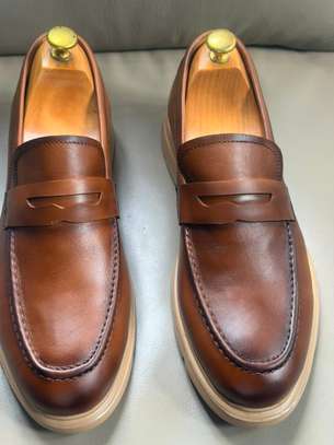 Mocassin cuir marron confortable semelle épaisse image 12
