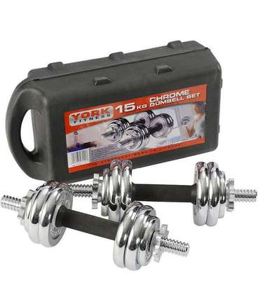Kit d'haltères chromées 15Kg - York Fitness image 4