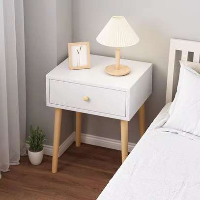 Table de chevet bois clair 1 tiroir blanc image 4